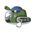 Police tank character cartoon style Royalty Free Stock Photo