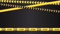 Police tape, crime danger line. Caution police lines isolated. Warning tapes. Set of yellow warning ribbons. Vector Royalty Free Stock Photo