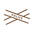 Police tape. Vector illustration decorative design