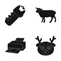 Police, technology and or web icon in black style.Animals, agriculture icons in set collection.