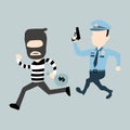 police and thief illustration