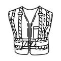 Police Traffic Vest Icon. Doodle Hand Drawn or Outline Icon Style
