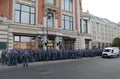 Police troops on the streets of Moscow