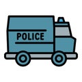 Police truck icon outline vector. Radio security Royalty Free Stock Photo