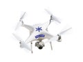 Police Unmanned Aircraft System, UAS Drone Isolated on a White Background Royalty Free Stock Photo