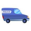 Police van icon, cartoon style Royalty Free Stock Photo