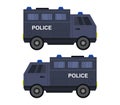 Police van icon illustrated in vector on white background Royalty Free Stock Photo