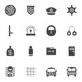 Police vector icons set