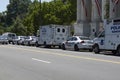 Police vehicles lined up Royalty Free Stock Photo