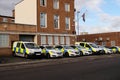 Police vehicles outside the Police station, UK Royalty Free Stock Photo