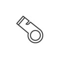 Police whistle outline icon