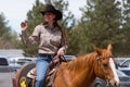 Police Woman on Horse - Sisters, Oregon Rodeo 2011 Royalty Free Stock Photo