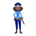 Police woman vector character. Royalty Free Stock Photo