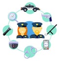 Police work icons Royalty Free Stock Photo