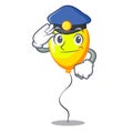 Police yellow balloon cartoon in shape illustration