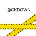 Police yellow line lockdown on white backdrop