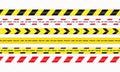 Police yellow stripes icon set. Police ribbon variation. Danger tape. Vector on isolated white background. EPS 10