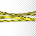 Police yellow tape. danger zone with line barrier. Warning strip. isolated Vector illustration