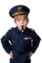 Policegirl Blowing Her Whistle Royalty Free Stock Photo