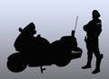 Policeman biker silhouette