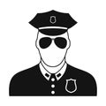 Policeman black plain icon