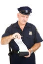 Policeman with Blank Citation Royalty Free Stock Photo