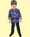 Little Policeman boy wearing an uniform