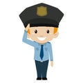 Policeman Boy Hand Salute Royalty Free Stock Photo