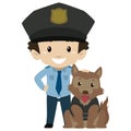 Policeman Boy with Police Dog Royalty Free Stock Photo