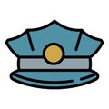 Policeman cap icon outline vector. Police equipment Royalty Free Stock Photo