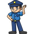 Policeman Cartoon Colored Clipart Illustration