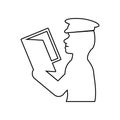 policeman checks documents icon. Element of Police for mobile concept and web apps icon. Outline, thin line icon for website