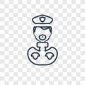 Policeman concept vector linear icon on transparent bac