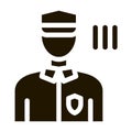 Policeman Control Security Icon Vector Glyph Illustration