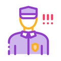 Policeman Control Security Icon Vector Outline Illustration