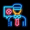 Policeman Denial neon glow icon illustration