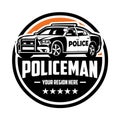 Policeman Emblem Circle Logo Vector Art Isolated