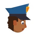 Policeman face avatar cartoon character