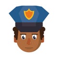 Policeman face avatar cartoon character