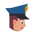 Policeman face avatar cartoon character