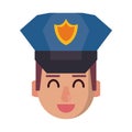 Policeman face avatar cartoon character