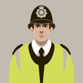 Policeman face vector illustration flat style front