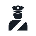 Policeman figure icon vector sign and symbol isolated on white background, Policeman figure logo concept