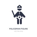 policeman figure icon on white background. Simple element illustration from People concept