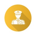 Policeman flat design long shadow glyph icon