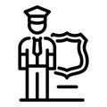 Policeman guard icon, outline style