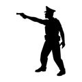 Policeman with gun silhouette vector Royalty Free Stock Photo