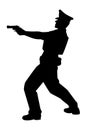 Policeman with gun silhouette vector Royalty Free Stock Photo