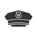 Policeman hat glyph icon Royalty Free Stock Photo