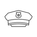 Policeman hat linear icon Royalty Free Stock Photo